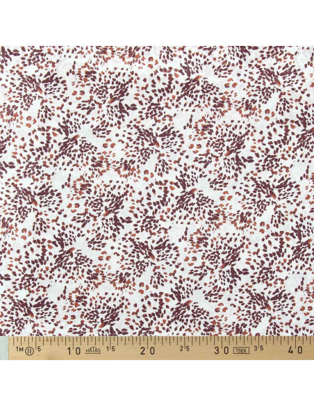 Fancy viscose fabric - Off-white and prune Pistrello