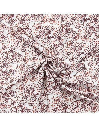 Fancy viscose fabric - Off-white and prune Pistrello