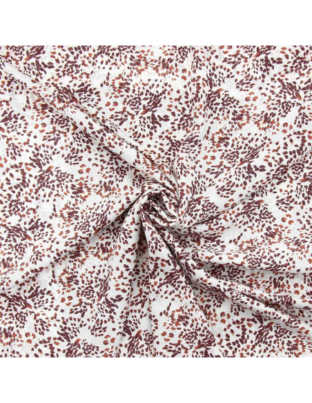 Fancy viscose fabric - Off-white and prune Pistrello