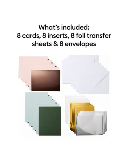 Set of 8 cards with envelopes R20 Foil Forest Grove Cricut