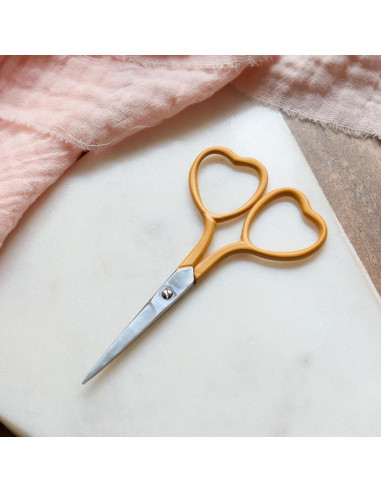 Heart embroidery scissors 9 cm - Lise Tailor - Mustard
