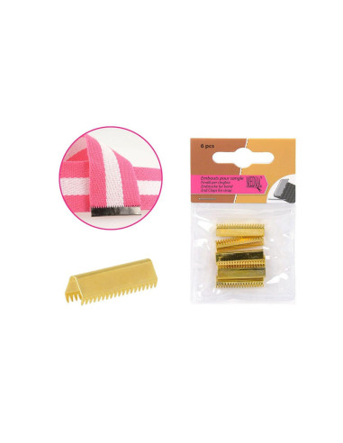 Set of 6 strap tips - Gold