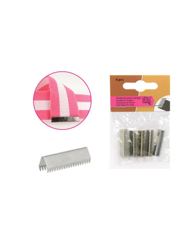 Set of 6 strap tips - Silver