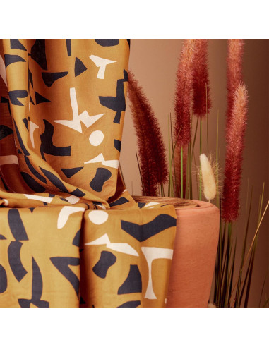 Shadow Ochre Viscose Modal Fabric - Atelier Brunette