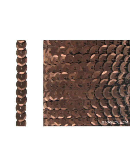 6 mm sequins per meter - Brown