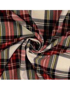 Scottish tartan fabrics - Red and ecru 2