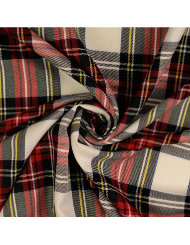 Scottish tartan fabrics - Red and ecru