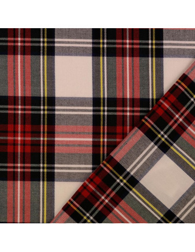 Scottish tartan fabrics - Red and ecru