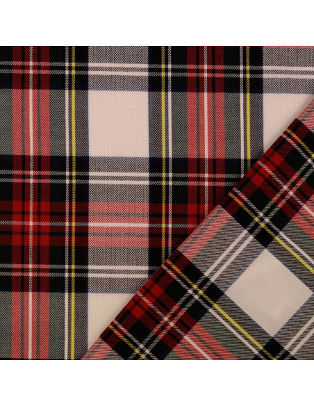 Scottish tartan fabrics - Red and ecru