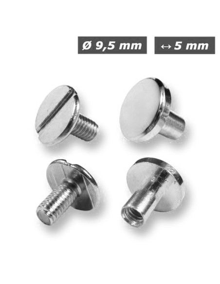25 sets of Chicago screws 9.5 mm x 5 mm - Silver
