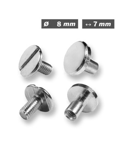 25 sets of Chicago screws 8 mm x 7 mm - Silver