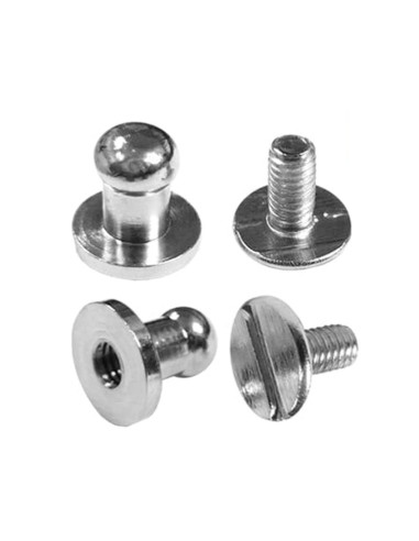 4 sets of screw collar buttons - Silver