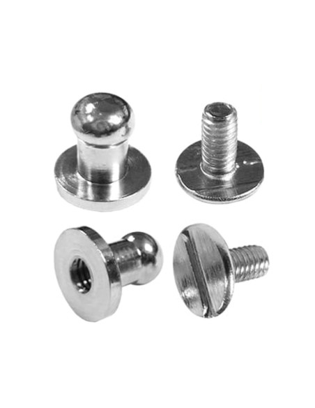 4 sets of screw collar buttons - Silver