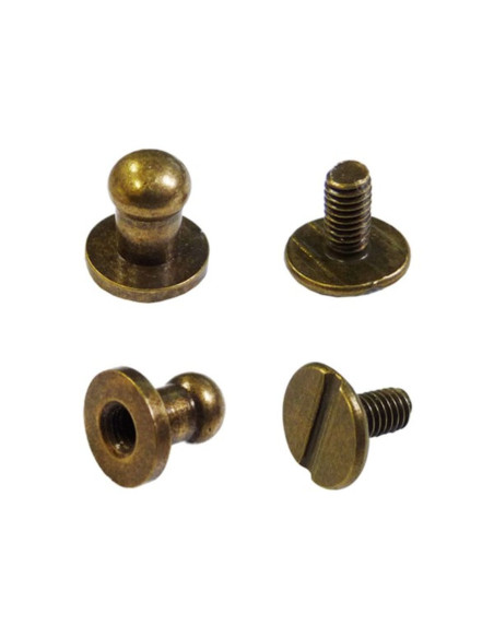 4 sets of screw collar buttons - Bronze