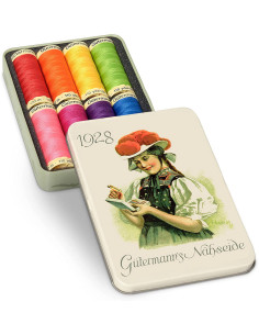 Box of 8 Nostalgie 1928 polyester sewing threads Gütermann