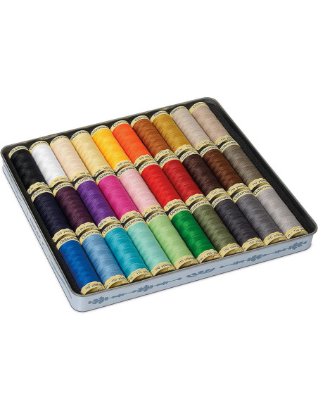 Box of 30 Nostalgie 1930 polyester sewing threads by Gütermann