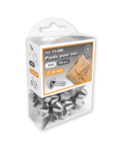 Lot of 50 bag feet 15 mm - Silver