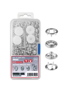 Combi-Box 200 jersey baby snap buttons - Silver 9.7 mm