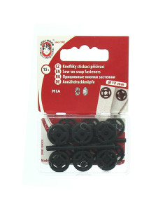 Black plastic snap buttons 13 mm