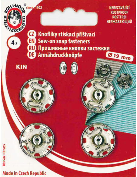 19 mm metal snap fasteners - Silver