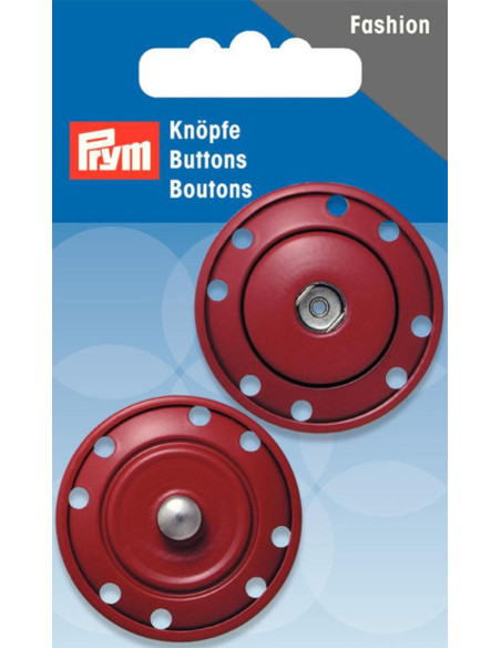 35 mm sew-on snap button - Dark red