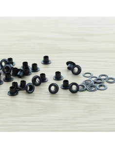 Pack of 100 eyelets with 4 mm washers - Black