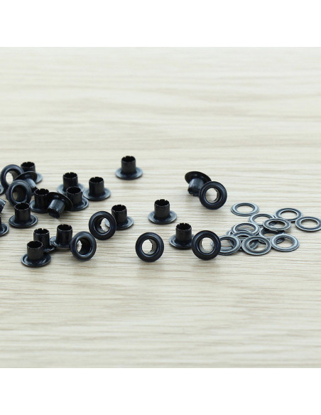 Pack of 100 eyelets with 4 mm washers - Black
