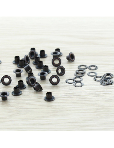 Pack of 100 eyelets with 4 mm washers - Copper