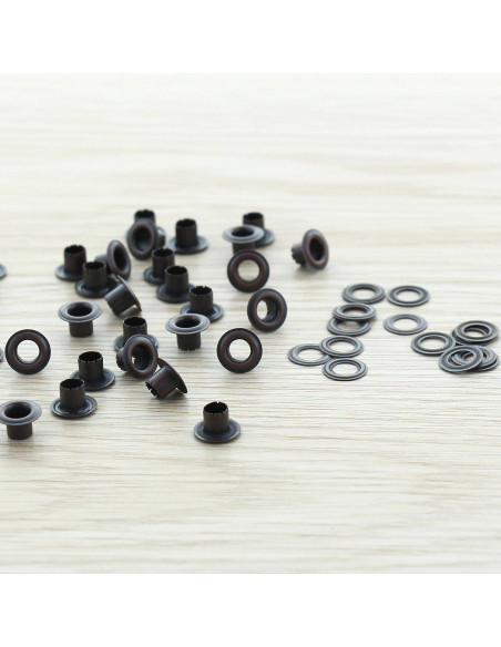 Pack of 100 eyelets with 4 mm washers - Copper