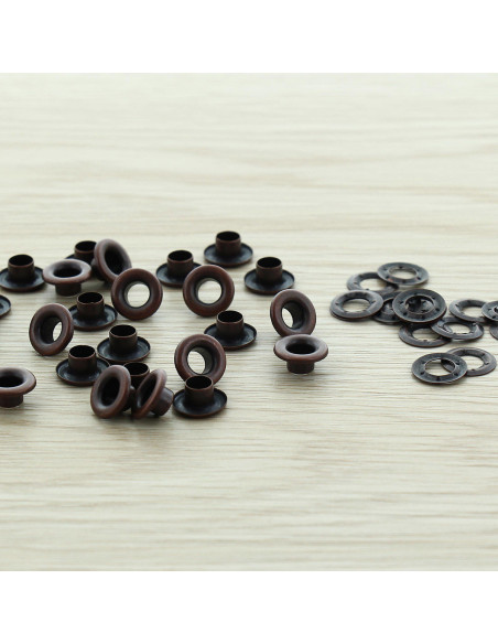 Bag of 100 eyelets 5 mm with washers - Copper