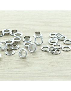 Pack of 100 eyelets with 8 mm washers - Silver