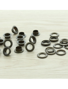 Pack of 100 eyelets with 8 mm washers - Antique brass