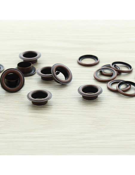 Bag of 100 eyelets with washers 11 mm - Copper