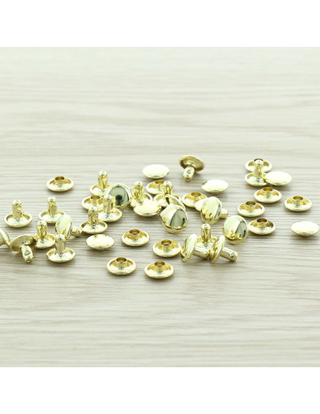 Pack of 100 economical 9 mm rivets - Gold