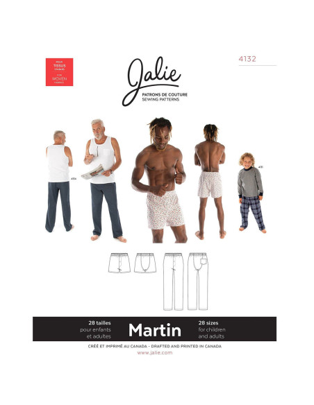 Martin Pants and Boxer Briefs Pattern - Jalie 4132