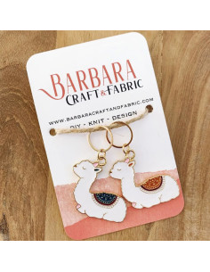 Set of 2 stitch marker rings - Alpacas