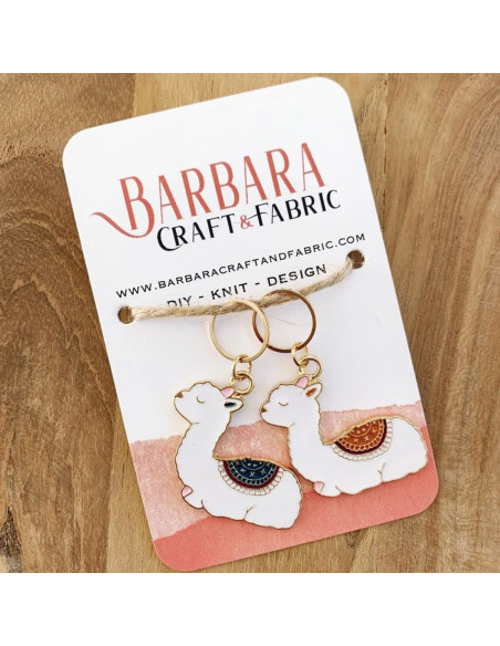 Set of 2 stitch marker rings - Alpacas