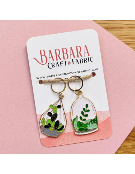 Set of 2 stitch marker rings - Terrarium