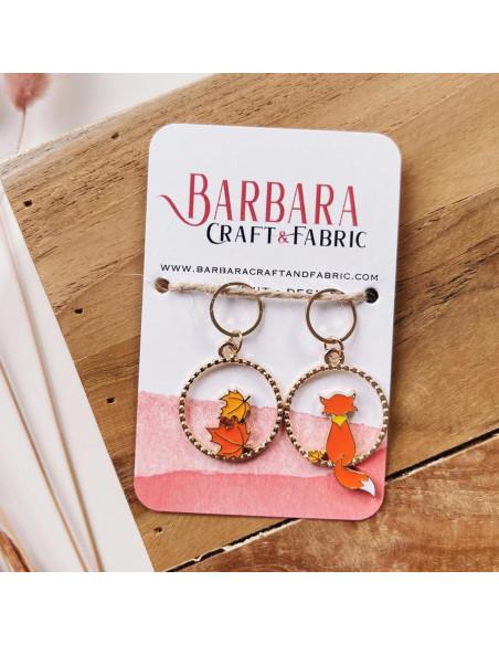 Set of 2 stitch marker rings - Fox