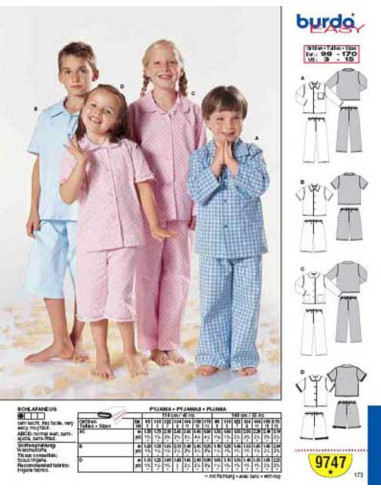 Pajama Pattern - Burda 9747
