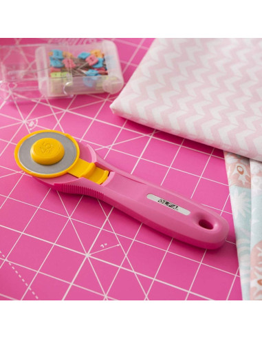 Ergonomic Pink Olfa 45mm Rotary Cutter