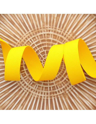 Polyester strap with cotton appearance - Yellow