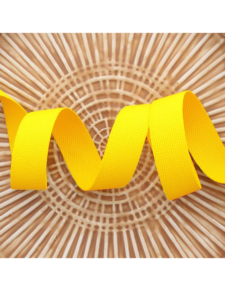 Polyester strap with cotton appearance - Yellow