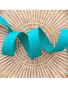 Polyester strap with cotton appearance - Pacific blue