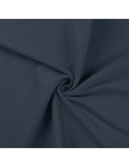 Ribbed jersey fabric - Denim blue