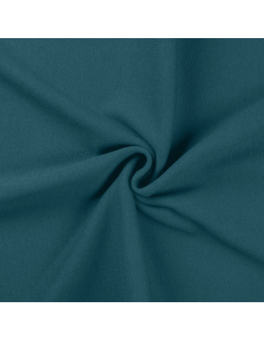 Petrol blue ribbed jersey fabric