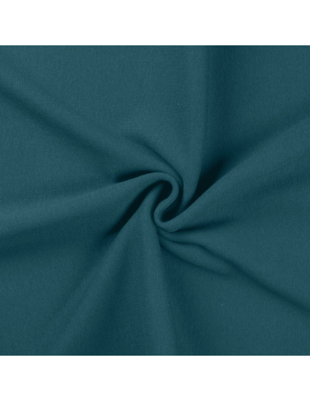 Petrol blue ribbed jersey fabric
