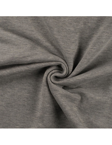 Light heather gray fleece sweatshirt fabric