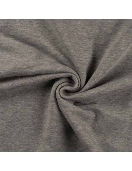Light heather gray fleece sweatshirt fabric