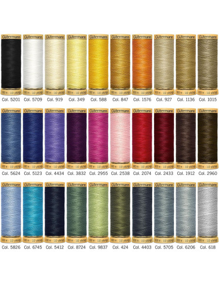 Box of 30 Gütermann cotton sewing threads